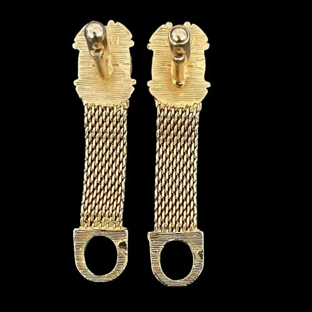 Vintage MCM SWANK Gold Tone Mesh Wrap Around Men’s Cufflinks Bronze Moonglow